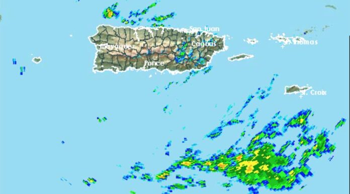Imagen del radar. (Servicio de Meteorología de Estados Unidos en San Juan)
