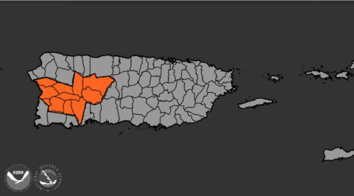 Pueblos bajo advertencia. (Twitter / NWS San Juan)