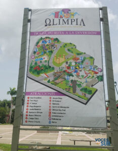Mapa de atracciones del parque acuático Olimpia, ubicado en el Albergue Olímpico de Salinas. (Voces del Sur)