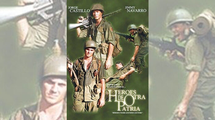 Afiche promocional de la película Héroes de otra patria.