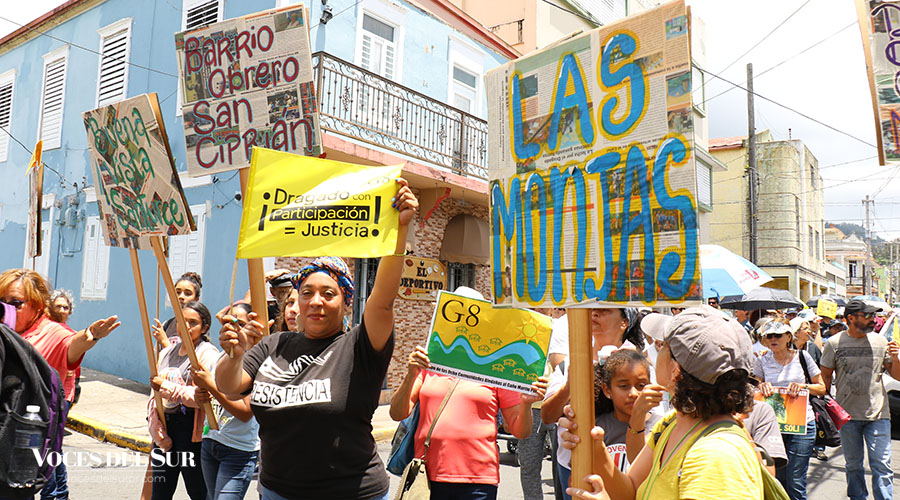 A la Marcha del Sol asistieron residentes de las comunidades aledañas al Caño Martín Peña en San Juan. (Voces del Sur / Michelle Estrada Torres)