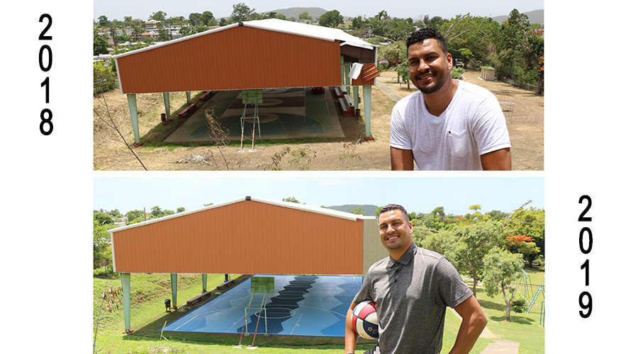 Durante más de un año, el baloncelista sureño Orlando Meléndez ha trabajado para reparar la cancha de baloncesto en la urbanización San Martín de Juana Díaz. (Voces del Sur)